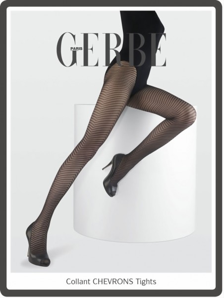 Gerbe - Elegant patterned tights Chevrons