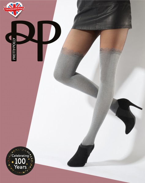 Pretty Polly Soft Grey Over The Knee Collant