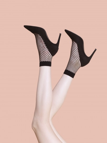 Fiore Ash - Soft fishnet ankle socks