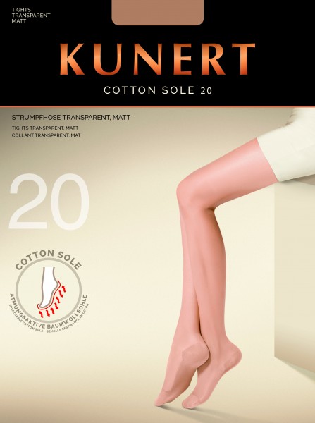 Kunert Cotton Sole - Collant transparent avec une semelle respirante en coton