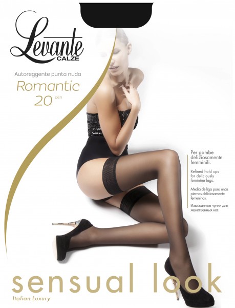 Levante Romantic 20 - Bas jarretière mat satiné