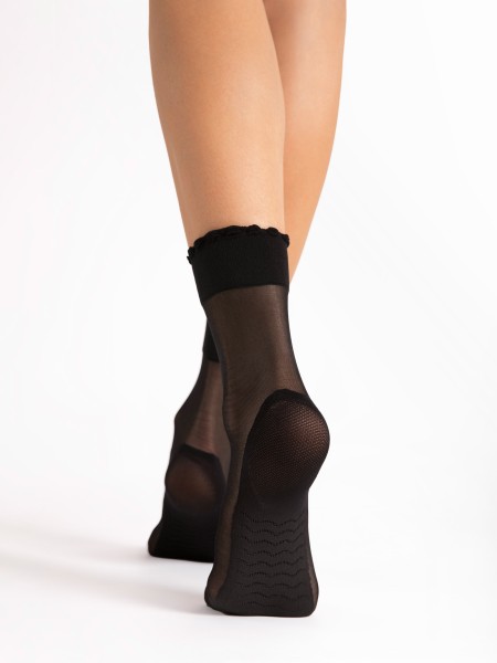 Fiore - Chaussettes avec effet massage et un joli bord picot