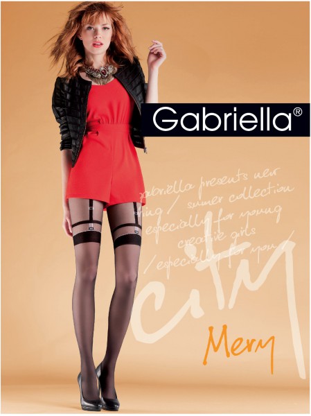 Gabriella - Collant à bretelles motif mock élégant Mery