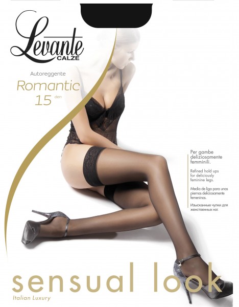 Levante Romantic 15 - Bas jarretière mat satiné