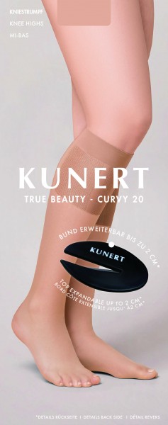 Kunert True Beauty Curvy 20 - Plus size mi-bas