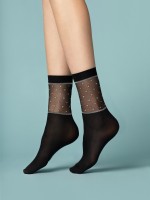 Fiore - Chaussettes avec motif à pois et beaux détails en lurex brillant Fiore - Chaussettes avec motif à pois et beaux détails en lurex brillant