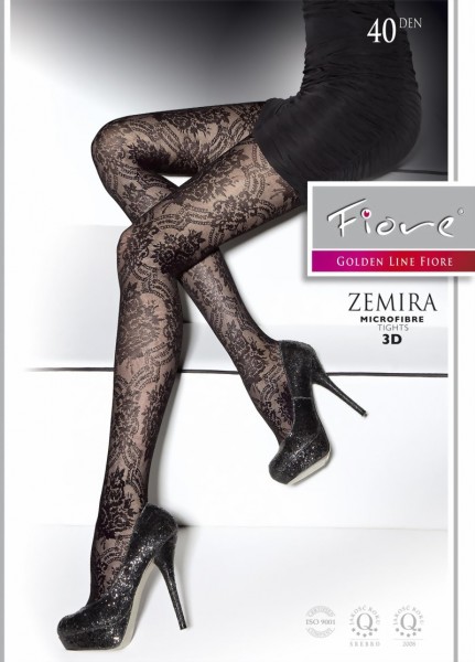 Fiore - Beautiful patterned tights Zemira 40 DEN