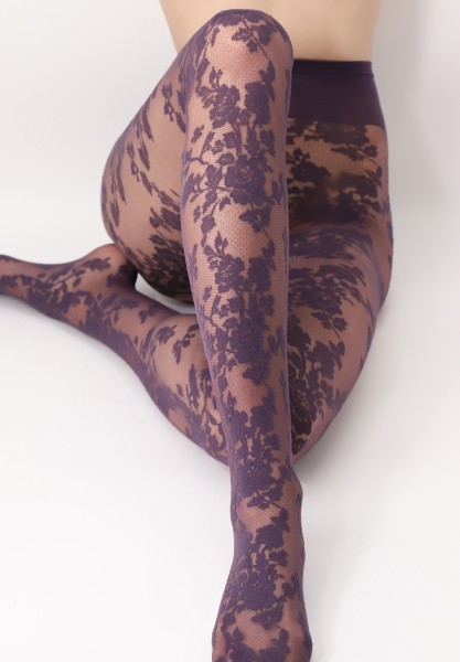 Oroblu - Collants délicats en tulle avec motif floral en dentelle