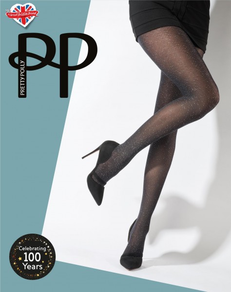 Pretty Polly Scatter Print - Collant doux et opaque avec micropoints argentés