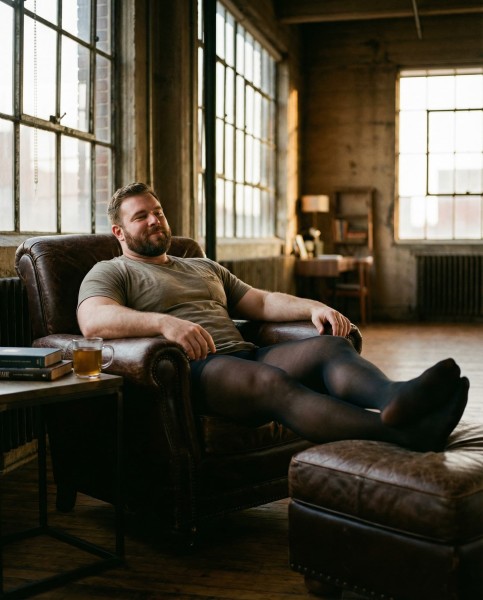 Glamory Support - Collants de soutien semi-opaques 40 deniers pour hommes