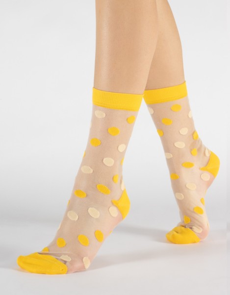 Cette - Chaussettes transparentes en nylon à pois colorés