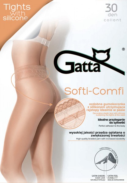 Gatta Softi-Comfi 30 - Tights with elegant lace finish at the top