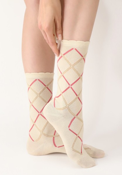 Oroblu - Chaussettes ultra douces avec un motif tartan tricolore et viscose