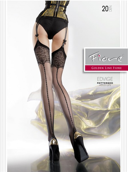 Fiore - Sensuous stockings with decorative top and back seam pattern