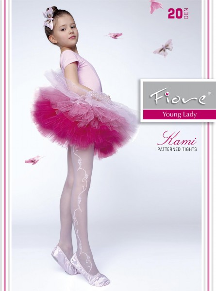 Fiore - Collants élégants pour enfants avec motif fleuri Kami 20 denier