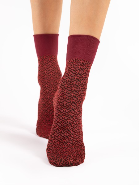 Fiore - Chaussettes semi-opaques avec un motif bicolore brillant et délicat